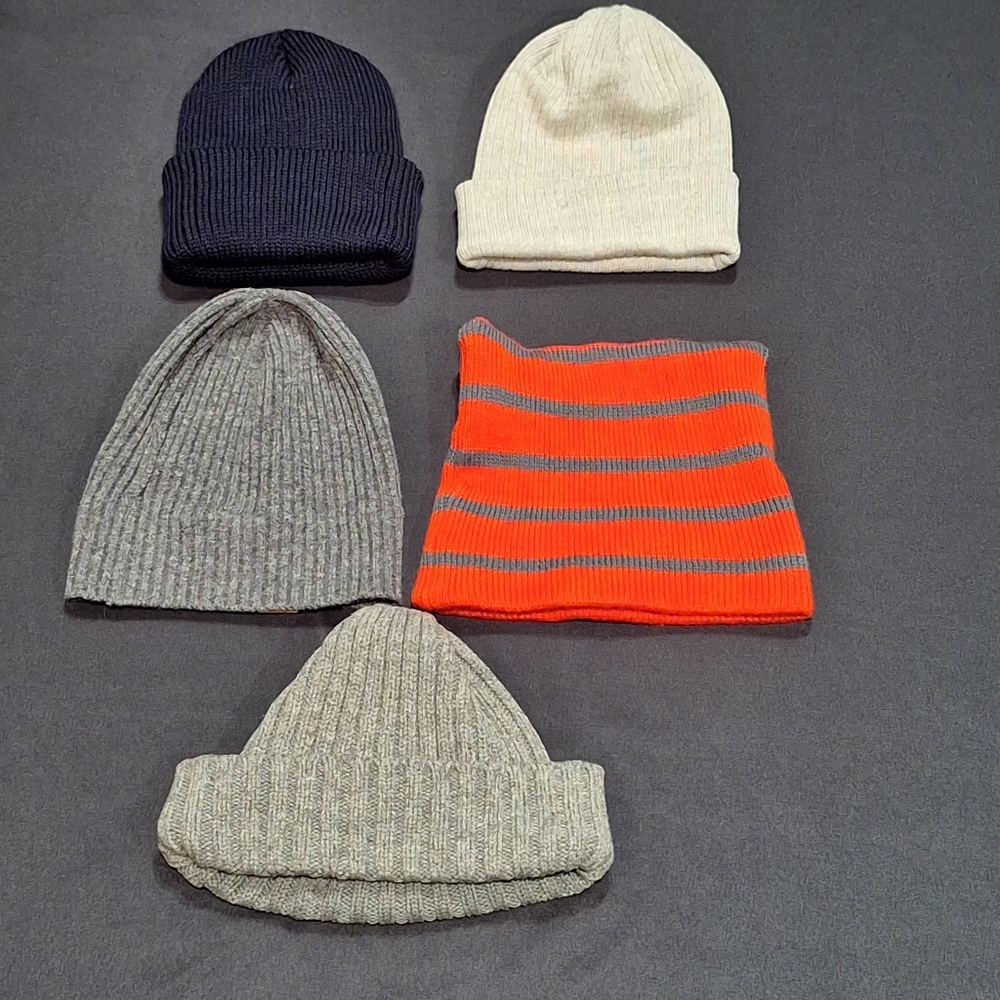 Assorted Ribbed Knit Wool Beanie Bundle - image 3